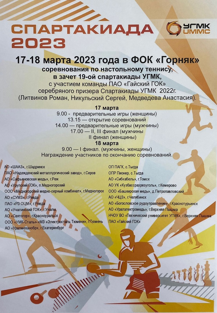 Cоревнования в зачет Спартакиады УГМК по теннису пройдут в Гае